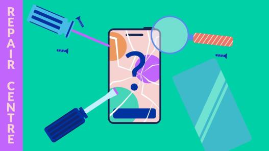 T&eacute;l&eacute;phone d&eacute;fectueux au centre de r&eacute;paration, inspect&eacute; et r&eacute;par&eacute; &agrave; l&rsquo;aide d&rsquo;un tournevis