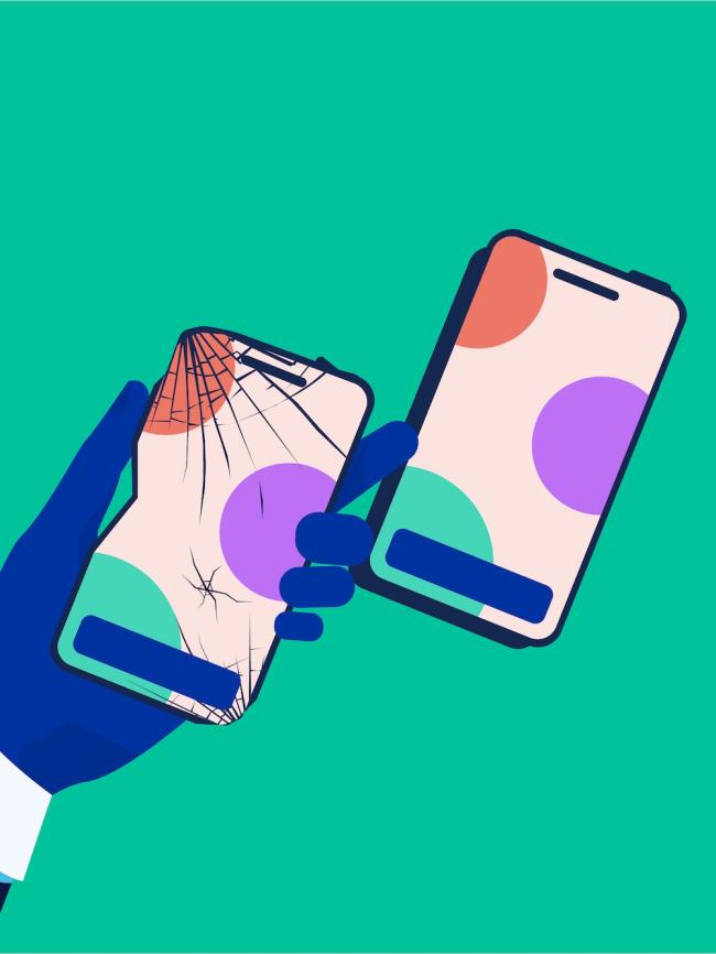 K&auml;si vaihtaa rikkin&auml;isen laitteen uuteen korvaavaan tuotteeseen 