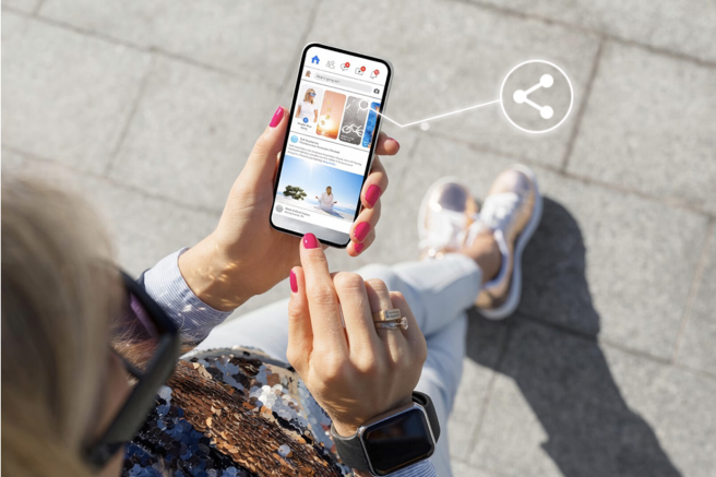 Social media on phone
